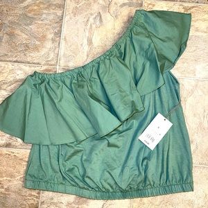 Green off the shoulder top